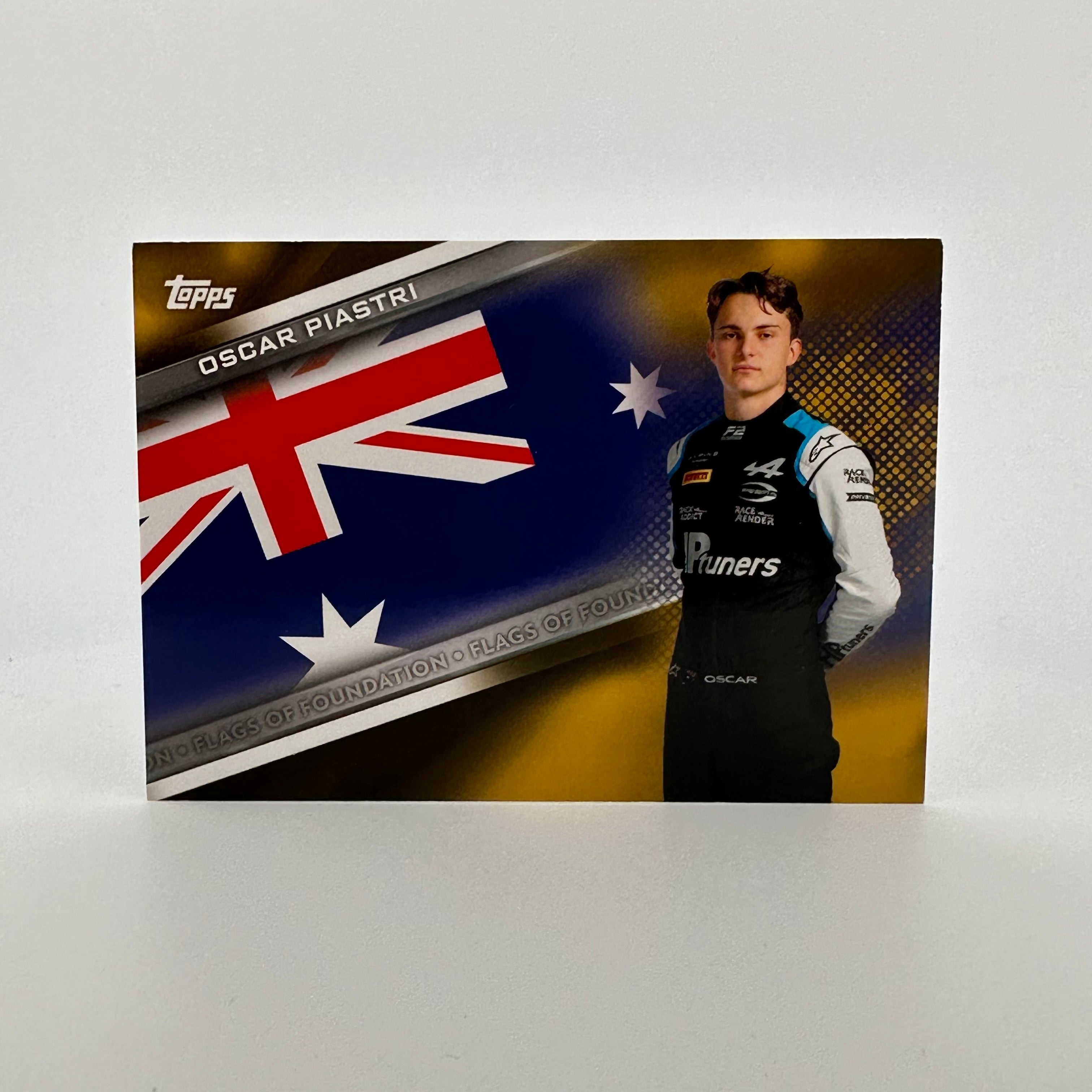 20/50 Gold Oscar Piastri #FF OP Flags Of Foundation - Limited Edition Collectible for Motorsport Fans & Memorabilia Display