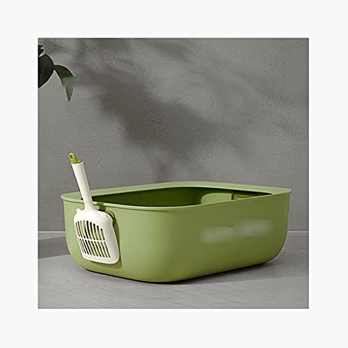 Open & Semi-Closed Cat Litter Box - Splash-Proof Large Space Cat Toilet with Removable Design for Easy Cleaning | Perfect for Multi-Cat Homes & Small Apartments (Color: A)