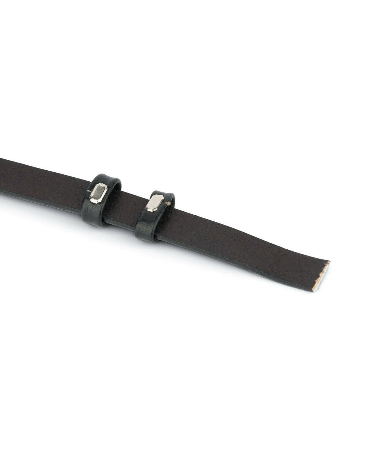Dunhill Buckle Replacement Belt Strap for Men - 15mm Thin Adjustable Black Leather Strap - Perfect for Business, Casual & Formal Wear