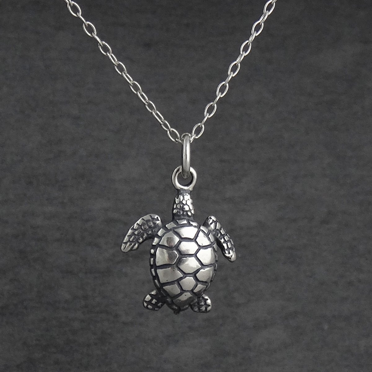 Dainty Cute Turtle Charm Necklace for Women - Sterling Silver Minimalist Jewelry Gift for Her | Perfect for Beach Vacations, Summer Outfits & Boho Style