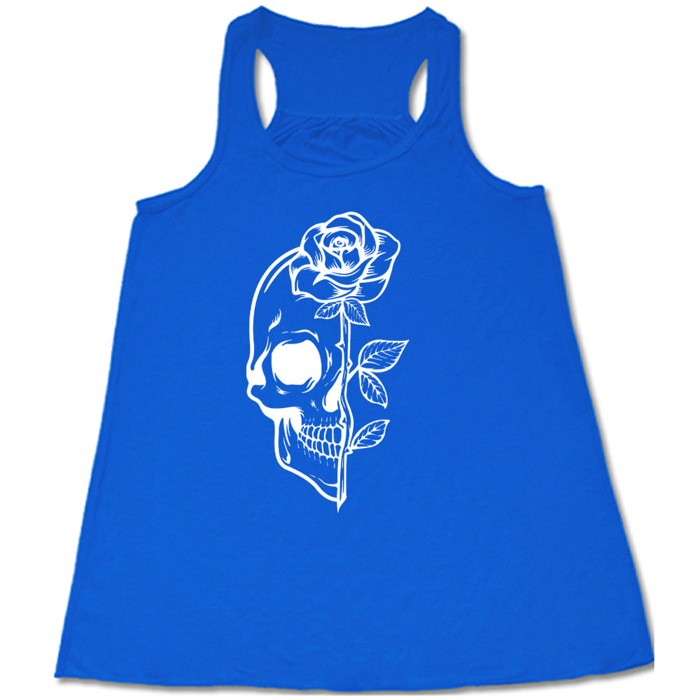 Skull Rose Print T-Shirt for Men & Women - Gothic Fashion, Casual Wear - Perfect for Halloween, Concerts, and Street Style
