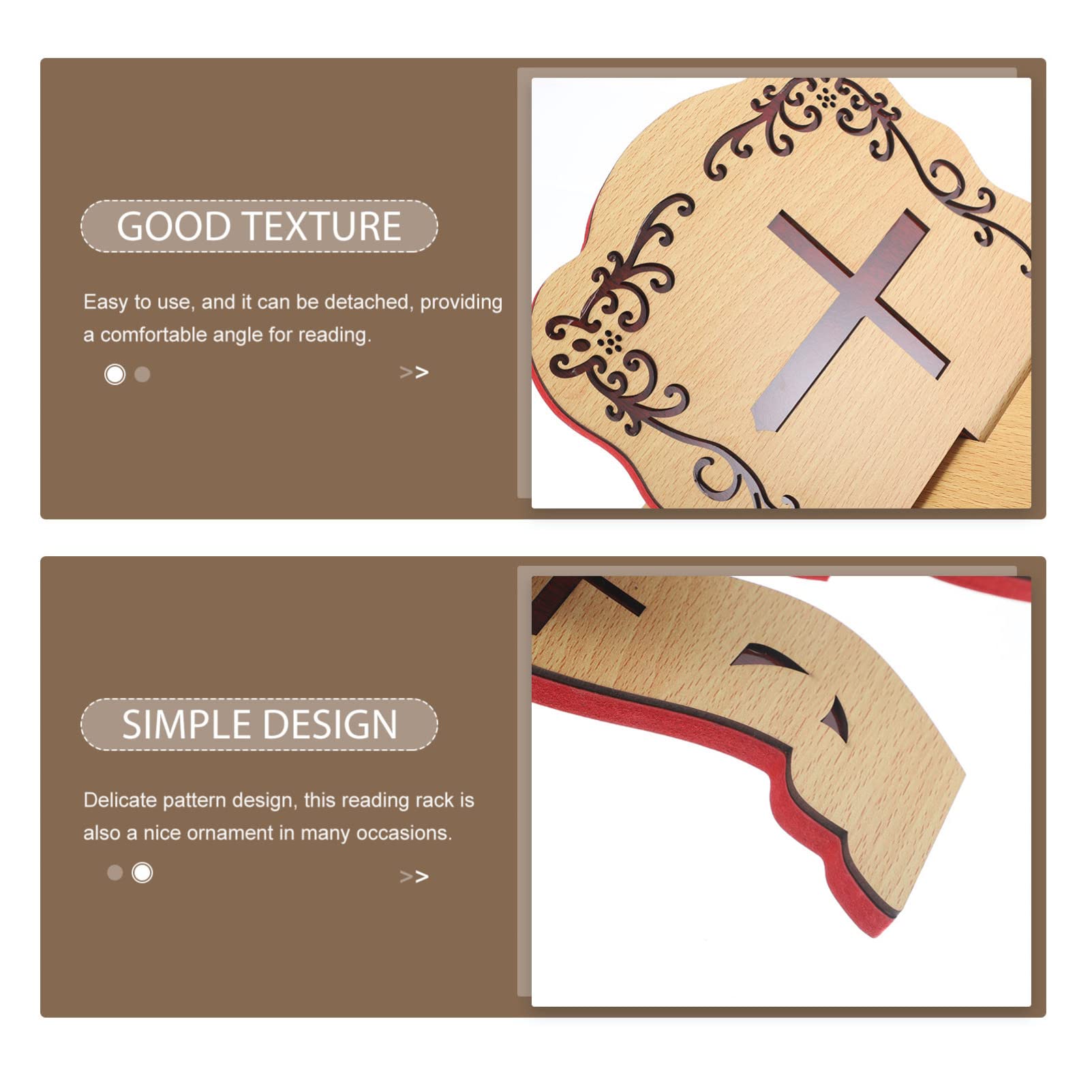 Wooden Quran Stand & Bible Book Holder - Folding Prayer Book Stand for Quran, Bible, Holy Books - Portable Desktop Reading Stand for Church, Chapel, Home Worship & Study