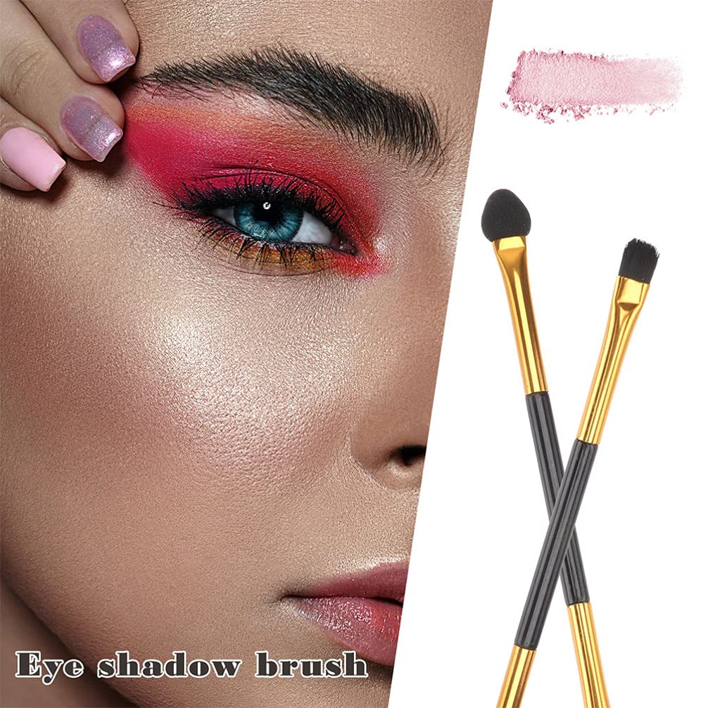 20Pcs Double Head Eyeshadow Brush Set - Professional Makeup Applicator with Handle for Eyeshadow & Blending | Perfect for Makeup Artists, Beginners & Daily Beauty Routine