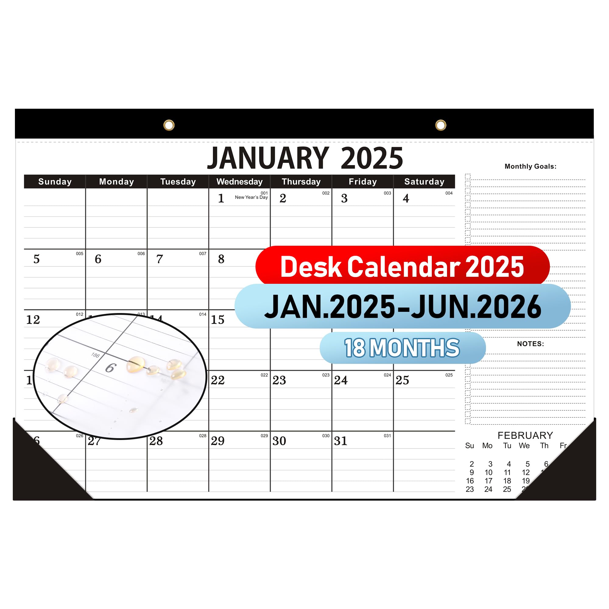 2025-2026 18-Month Large Desk Calendar (17