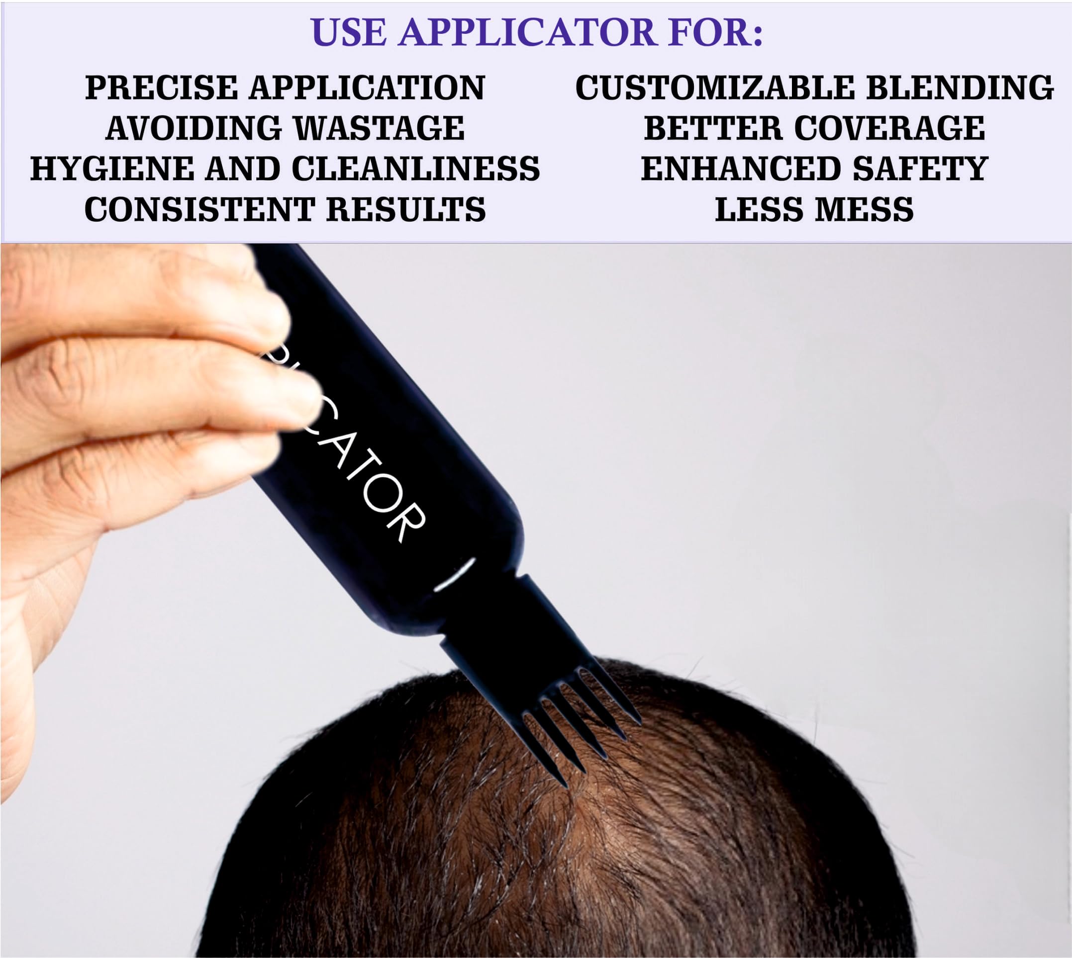 **Ved Baba Hair Root Applicator Bottle with Comb Cap - 2 Pack Refillable Bottles for Hair Oil, Shampoo & Hair Color - Perfect for Salon, Home Hair Care & DIY Treatments**