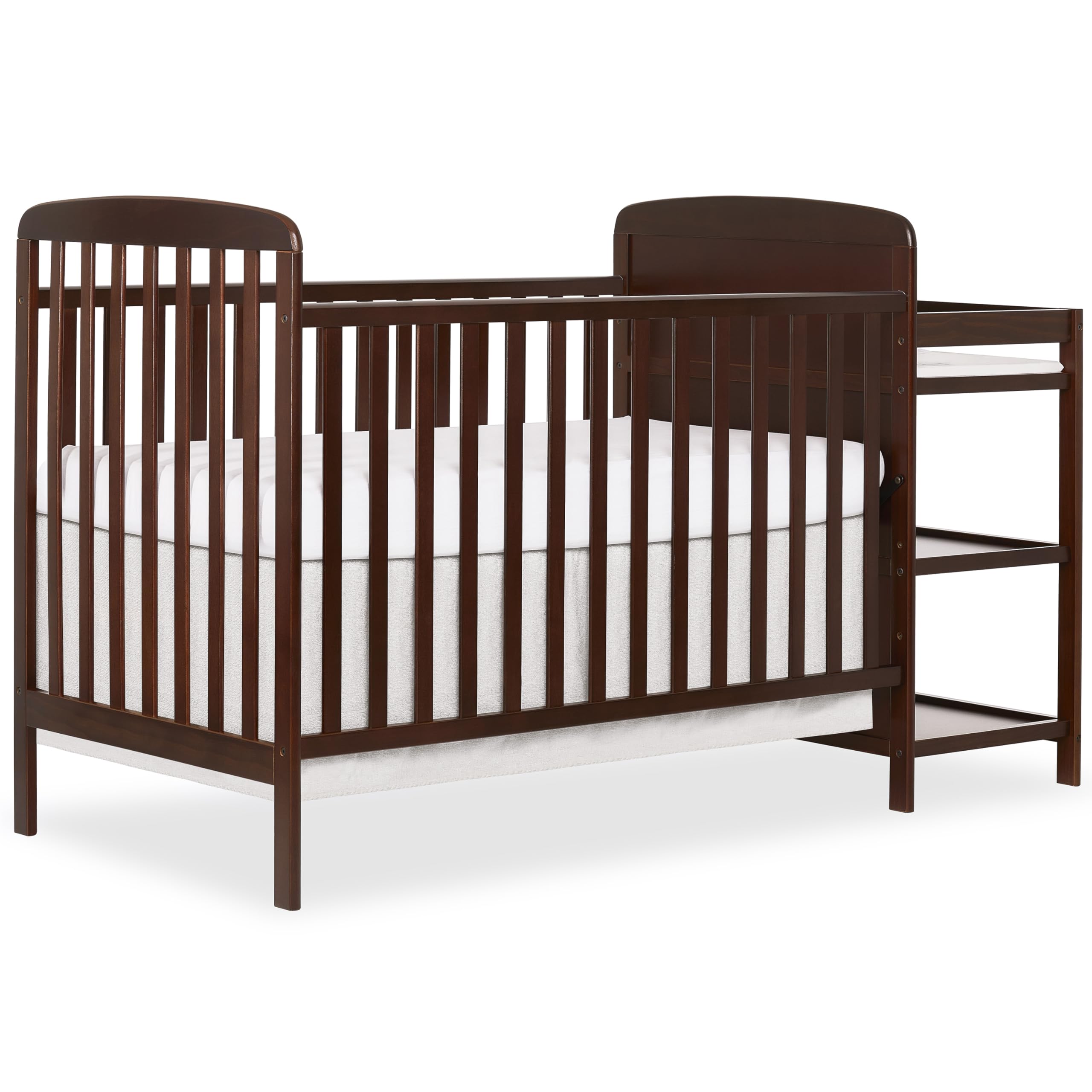 Dream On Me Anna 3-in-1 Convertible Crib with Changing Table - Espresso Finish, Greenguard Gold Certified, Non-Toxic Baby Nursery Furniture Set Includes 1