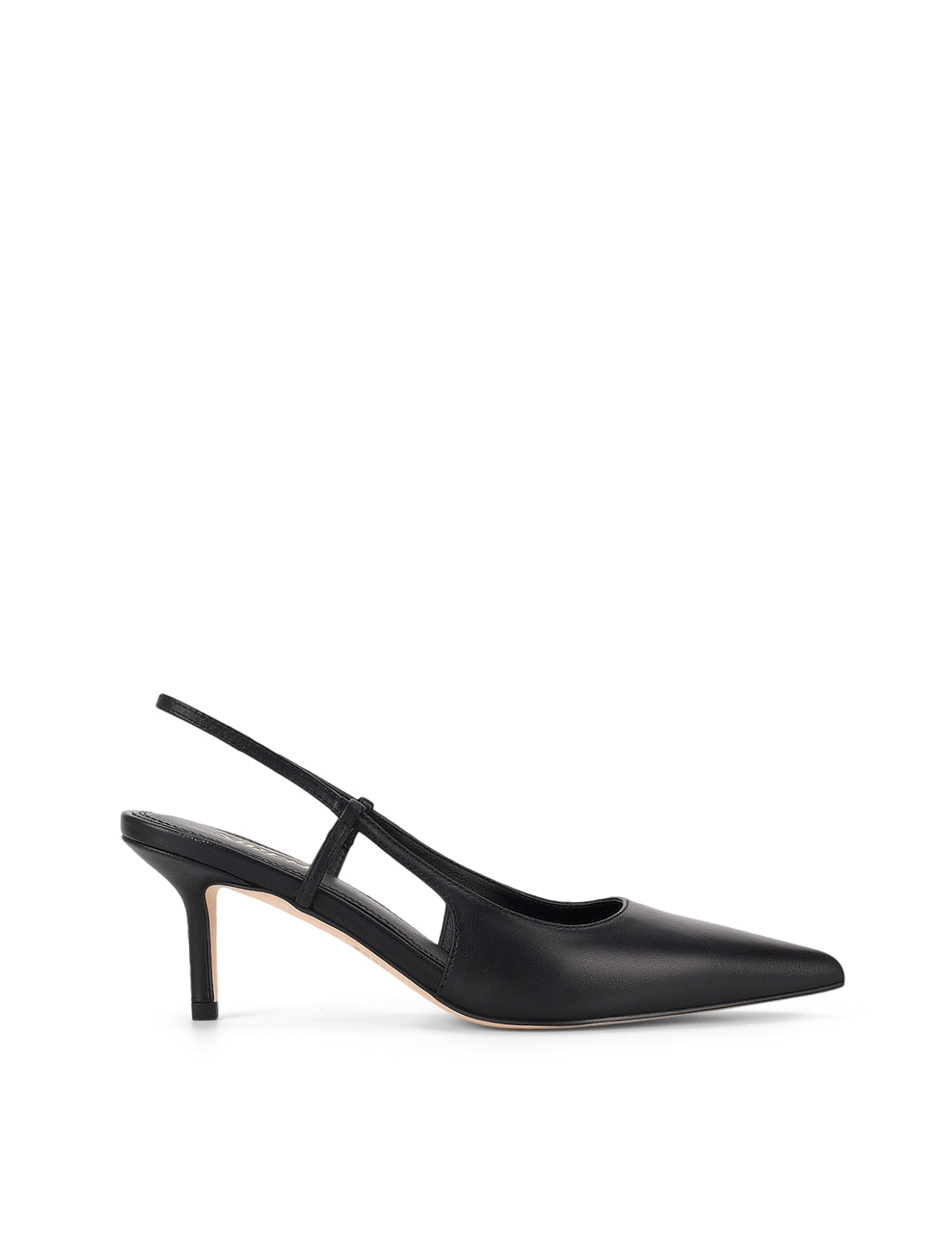 Yohana Women's Black Leather Heeled Slingback Sandals - Comfortable Dress Shoes for Work, Party & Special Occasions