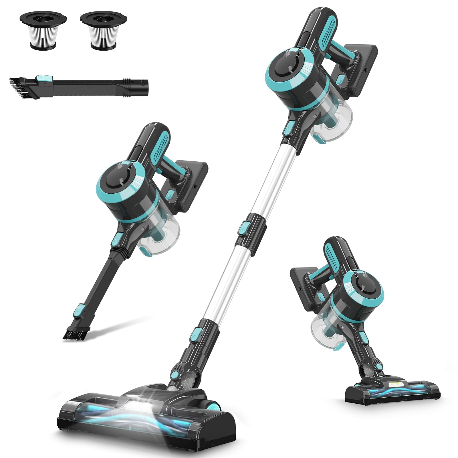 Powerful Cordless Vacuum Cleaner - 25KPa/210W Stick Vacuum with 120,000 RPM Brushless Motor, 45 Min Runtime, Detachable Battery - Lightweight for Hard Floors & Carpets - Perfect for Home Cleaning, Pet Hair Removal & Car Detailing