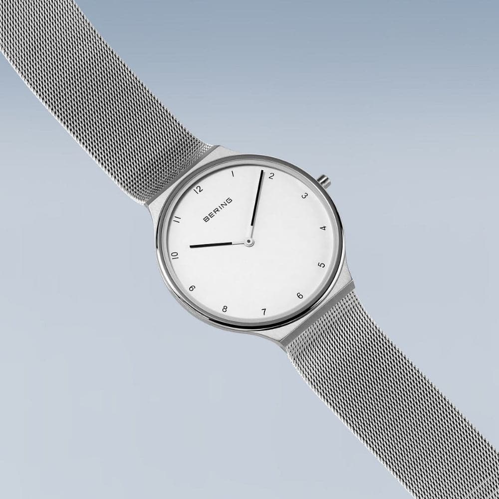 Bering Ultra Slim Women's Watch - White Dial & Silver Milanese Strap 18440-004 | Elegant Dress Watch for Business, Office & Formal Occasions