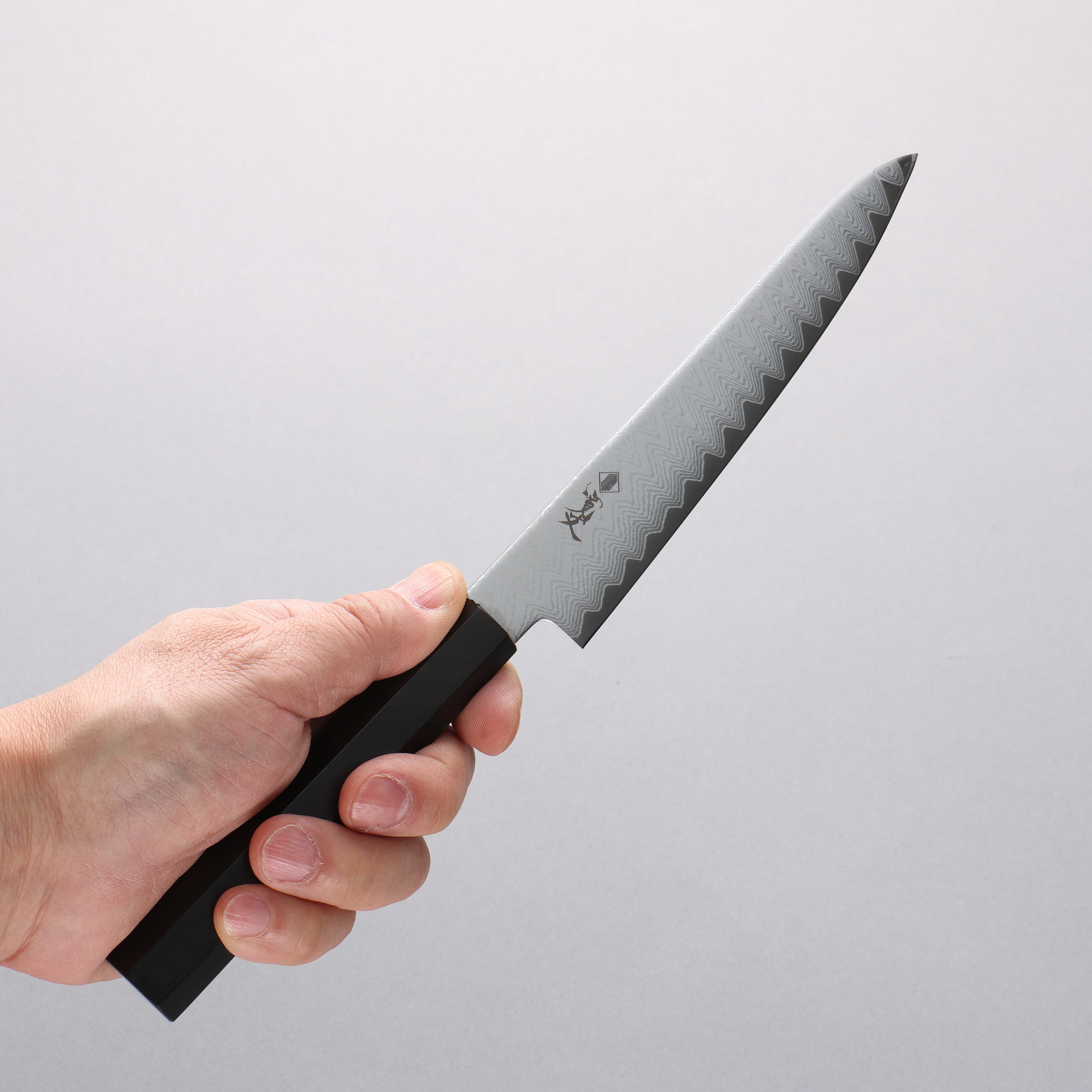 Premium Kanjyo VG10 Damascus Steel Petty Utility Knife 150mm - Japanese Chef Knife with Ebony Wood Handle - Perfect for Slicing, Dicing & Precision Kitchen Tasks