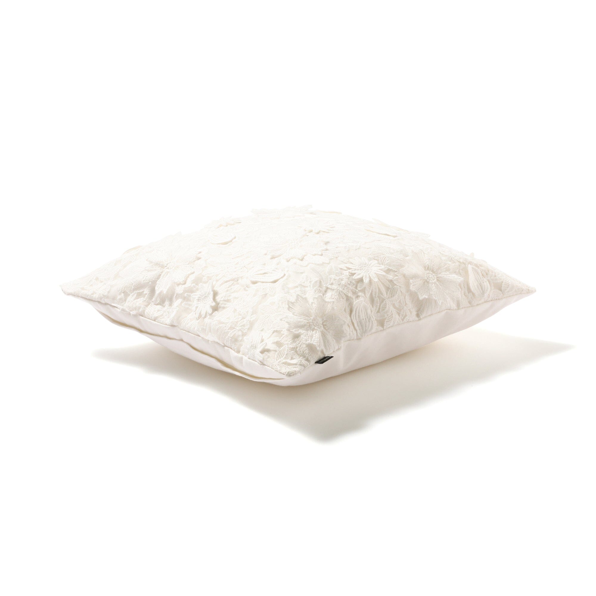Embroidered Flower Cushion Cover 45x45cm White - Elegant Home Decor for Sofa, Bedroom & Living Room