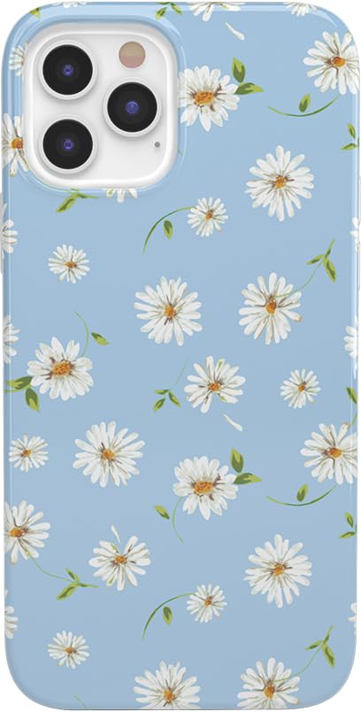 Casely iPhone 12/12 Pro Case - Daisy Daydream Baby Blue Floral Ultra-Slim Protective Cover | Perfect for Everyday Use, Office & Travel