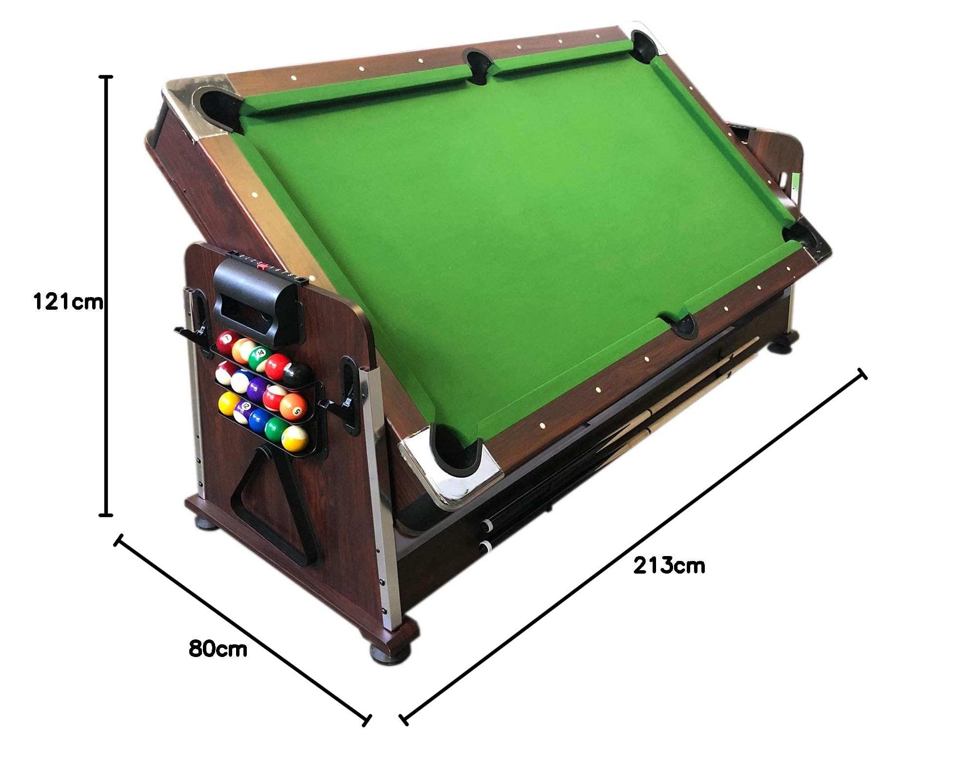 7FT American Pool Table with Table Tennis Top & Air Hockey Conversion - Multi-Game Combo for Home, Game Room & Entertainment Centers