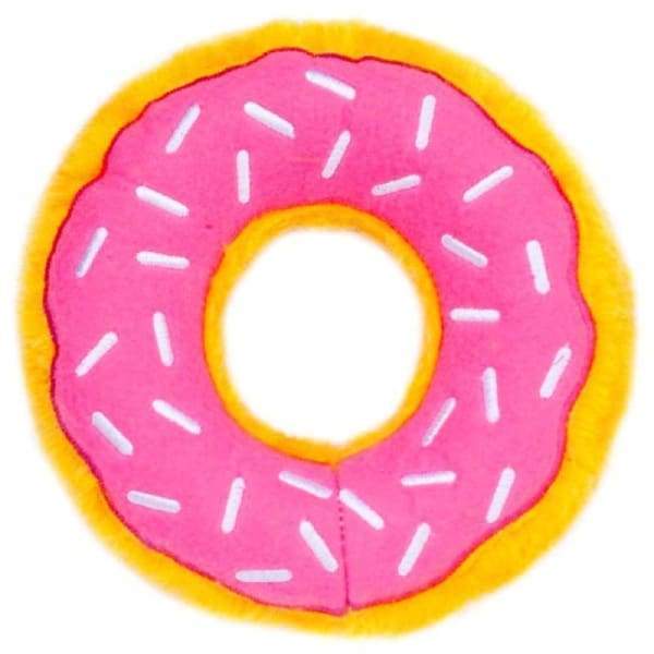 ZippyPaws Junior Donutz Plush Dog Toy - Pink Donut Chew Toy for Small & Medium Dogs | Interactive Play, Training Reward, Cuddling Companion (Model ZP812) [10% OFF]