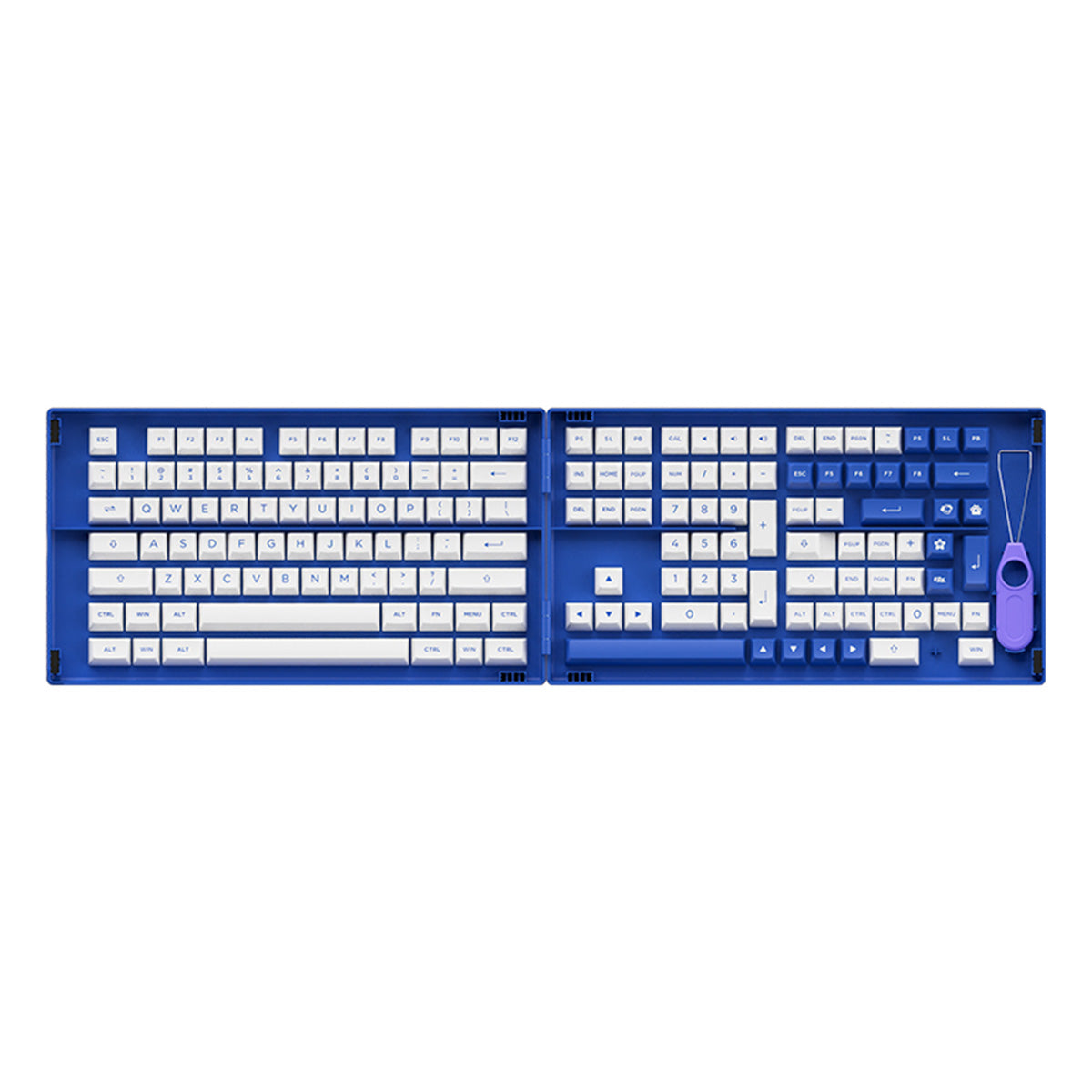 Akko Blue and White PBT Doubleshot Keycap Set - 197 Keys for Mechanical Keyboards | Perfect for Gaming, Typing & Office Work