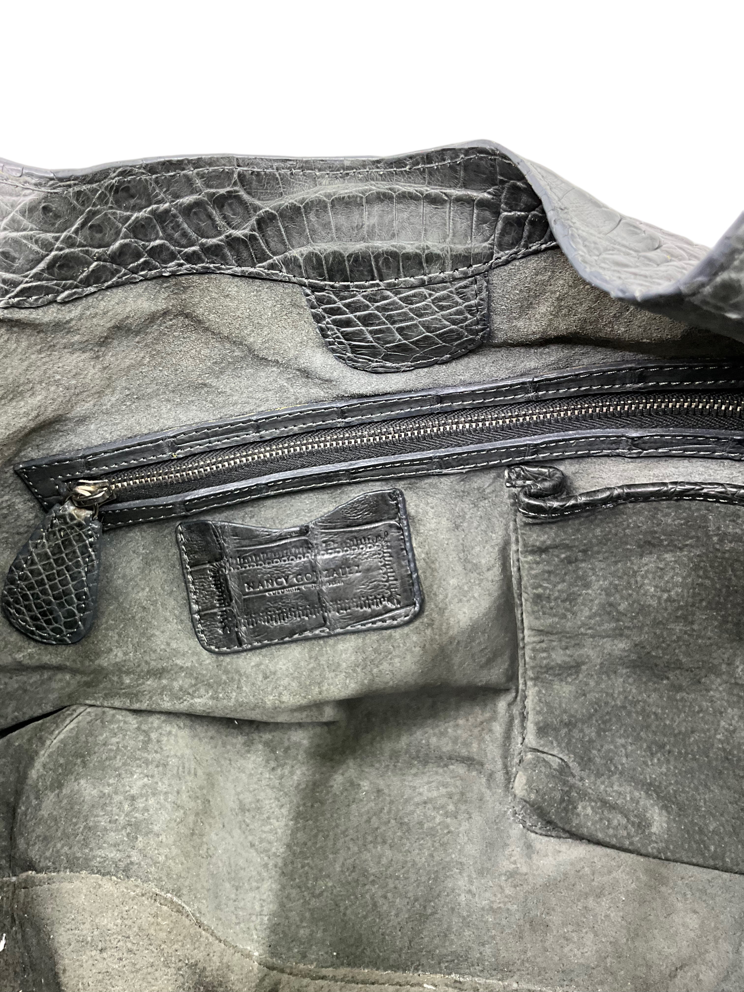 Nancy Gonzalez Genuine Crocodile Leather Hobo Bag with Ruffled Design - Perfect for Women's Fashion, Evening Events & Luxury Handbag Collection