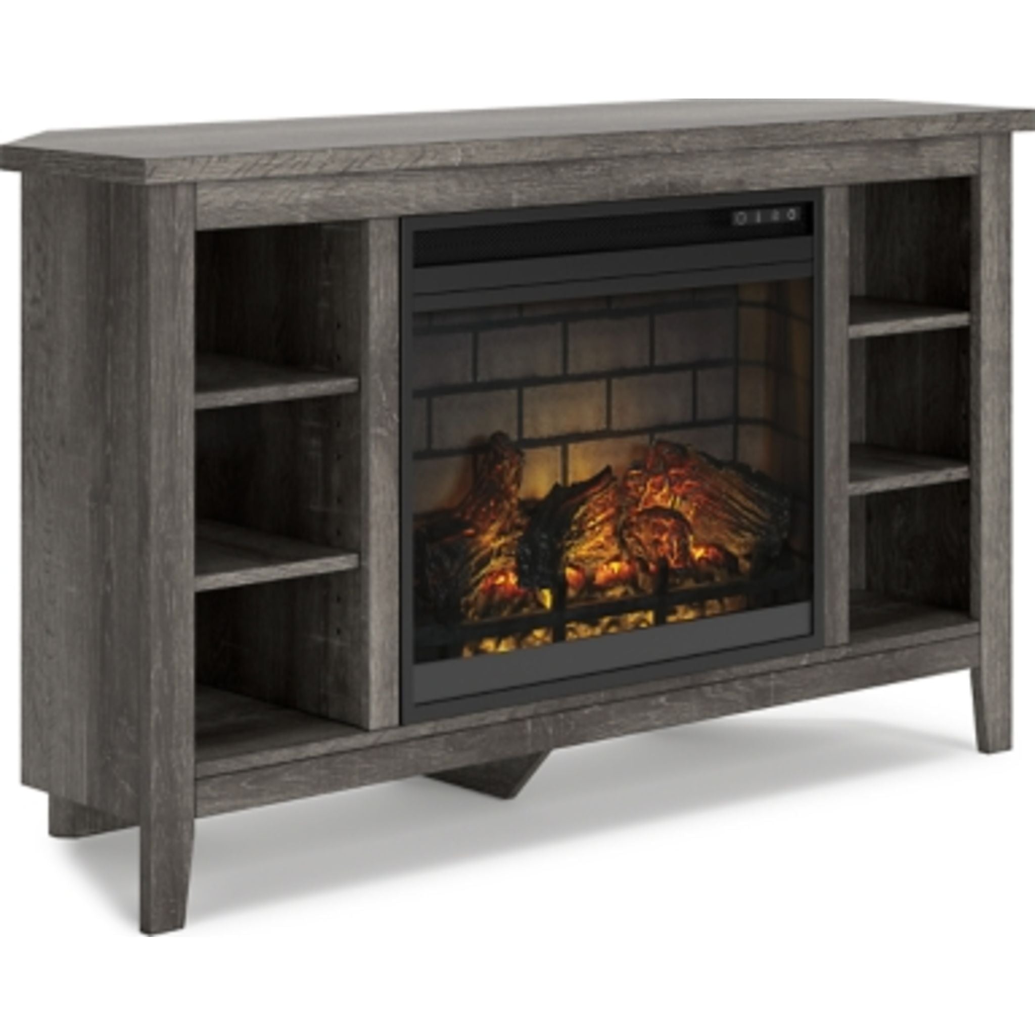 Arlenbry Modern TV Stand with Electric Fireplace - Gray Entertainment Center for Living Room, Bedroom & Home Theater