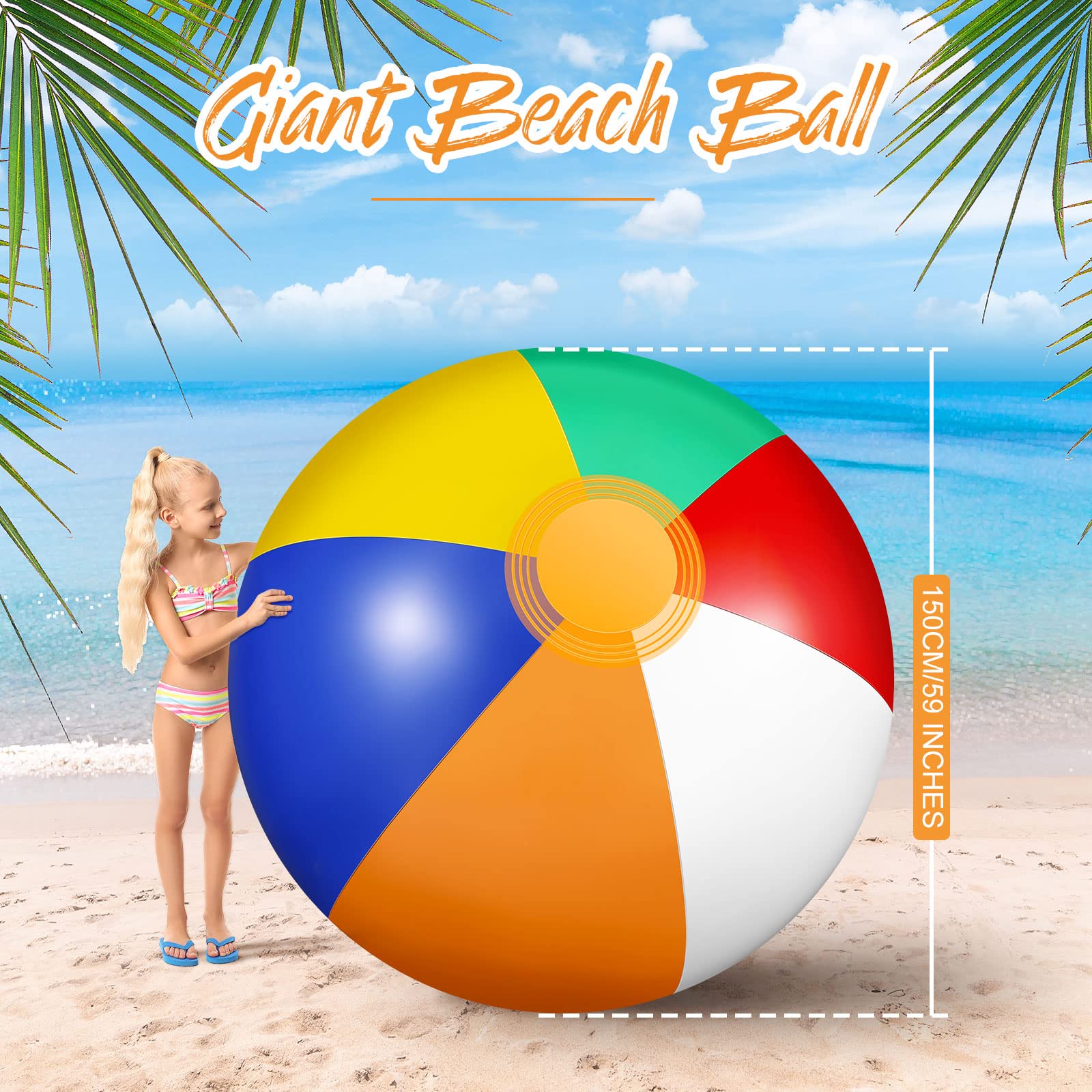 **Ceenna 4-Pack Giant Inflatable Beach Balls (59