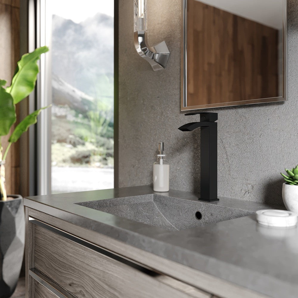 ZLINE Heavenly Single Handle Vessel Sink Bathroom Faucet in Matte Black - Modern Waterfall Spout Design for Bathroom Vanity and Vessel Sinks (HVN BF MB) - Perfect for Contemporary Home and Luxury Hotel Bathroom Upgrades