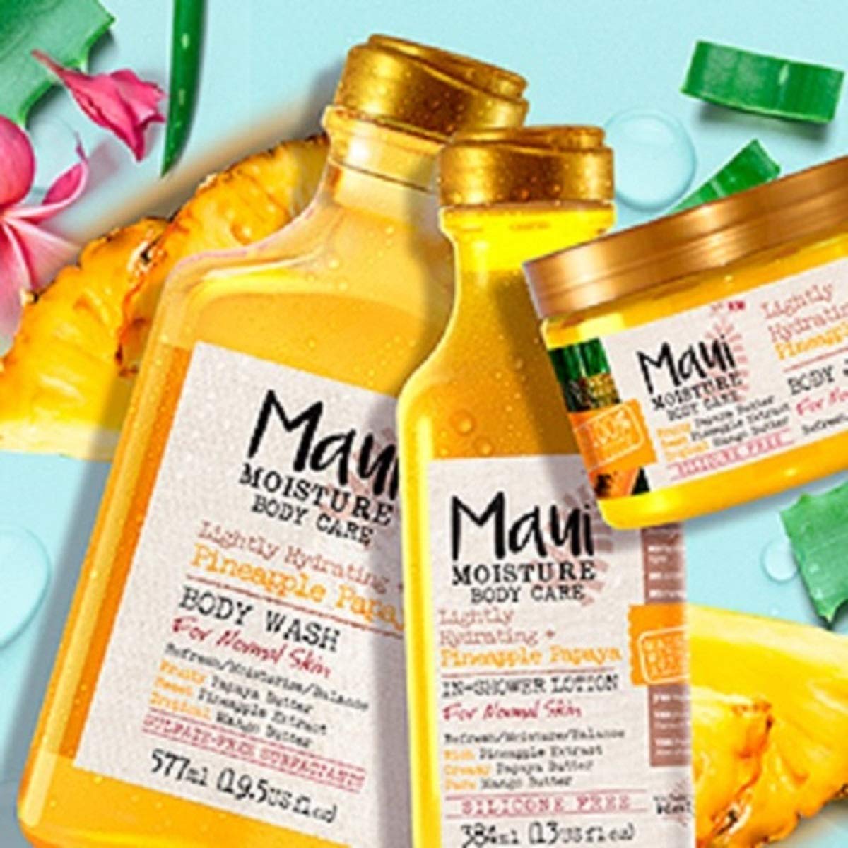 Maui Moisture Pineapple In-Shower Vegan Body Lotion 13 oz (384 ml) - Hydrating & Nourishing for Dry Skin - Perfect for Post-Shower Moisturizing & Daily Skincare Routine