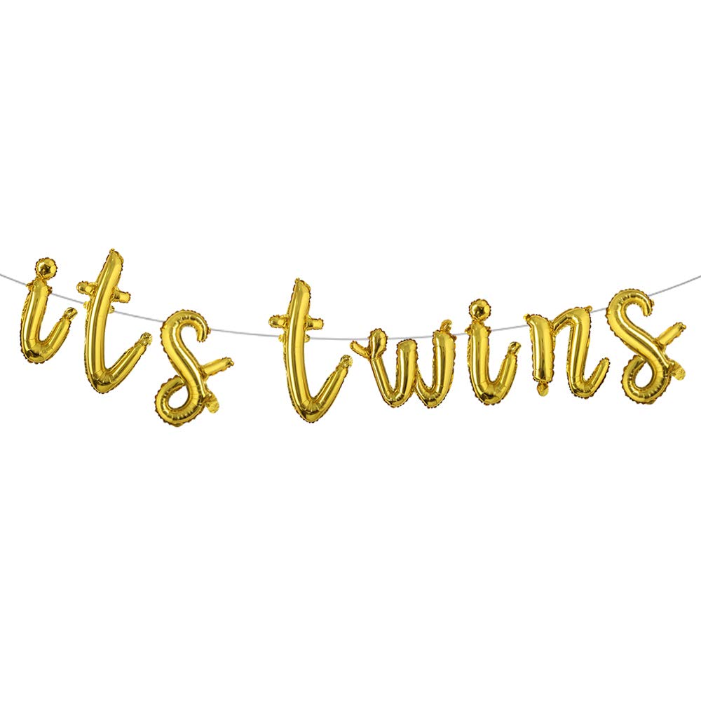 ITS A BOY & GIRL Twins Foil Letter Balloons - Gender Reveal Party Decorations, Baby Shower Balloons, Birthday Party Supplies for Twin Celebrations (Gold) - Perfect for Gender Reveal Parties, Baby Showers & Twin Birthday Decorations