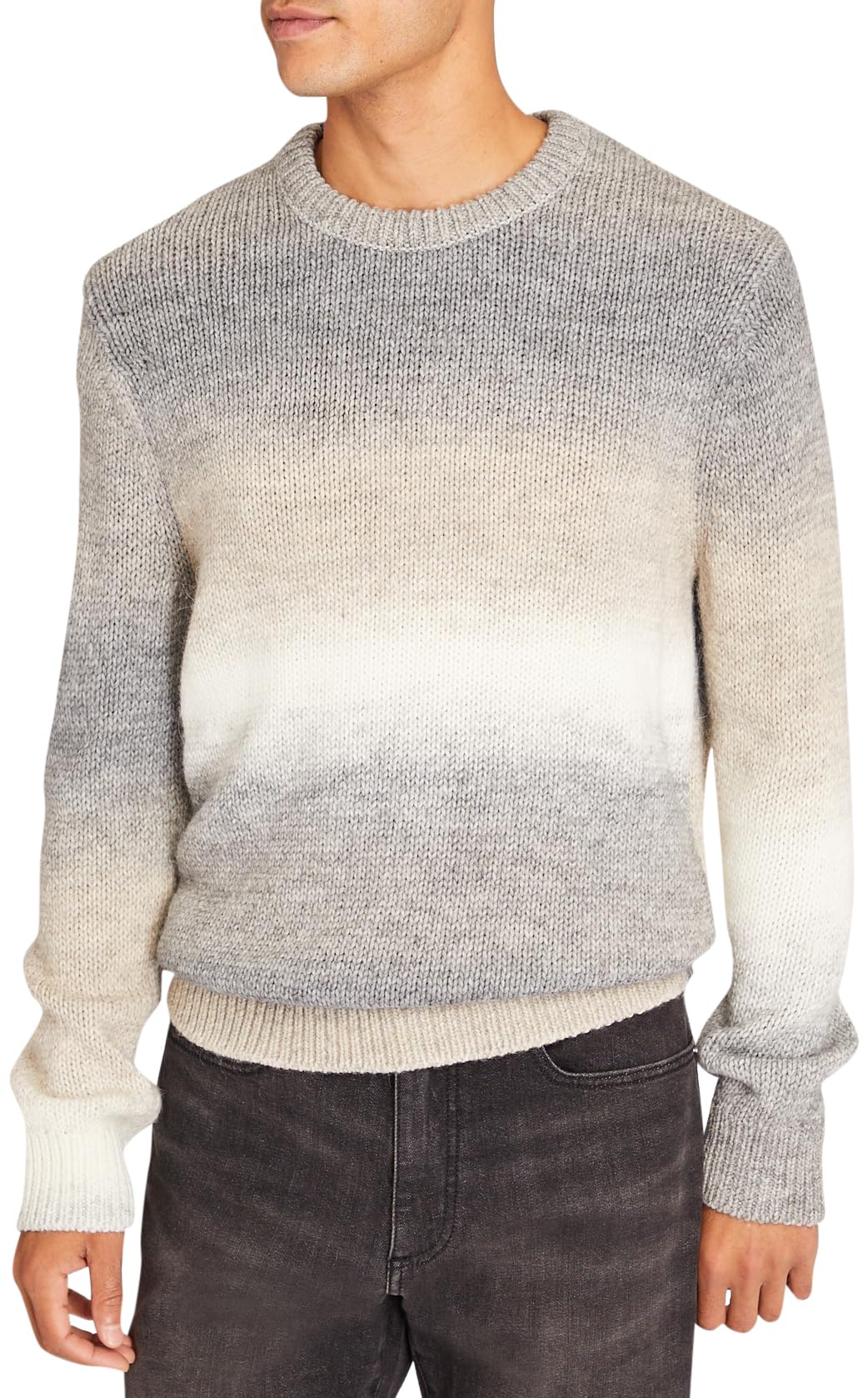 Club Monaco Men's Ombre Crewneck Sweater - Soft Knit Pullover for Casual & Business Wear - Perfect for Fall & Winter Outfits