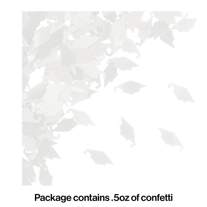 12-Piece Bulk Graduation Mortarboard Confetti in White - Perfect for Graduation Parties, School Events & Celebrations