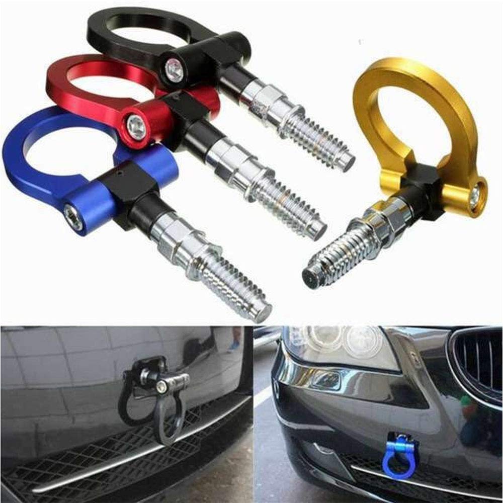 Universal Car Towing Hook - Heavy Duty Auto Trailer Ring with Red Finish - Perfect for Off-Roading, Camping & Emergency Vehicle Recovery