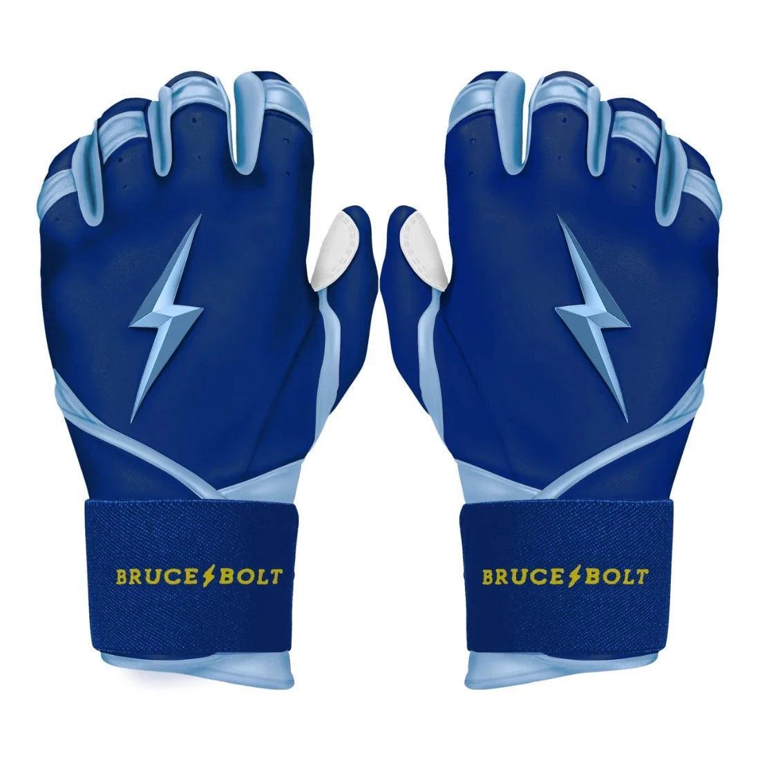 Premium Bruce Bolt PRO Phillips Long Cuff Batting Gloves - Navy Blue Baseball Gloves for Hitting & Fielding | Ideal for Baseball, Softball & Training Sessions