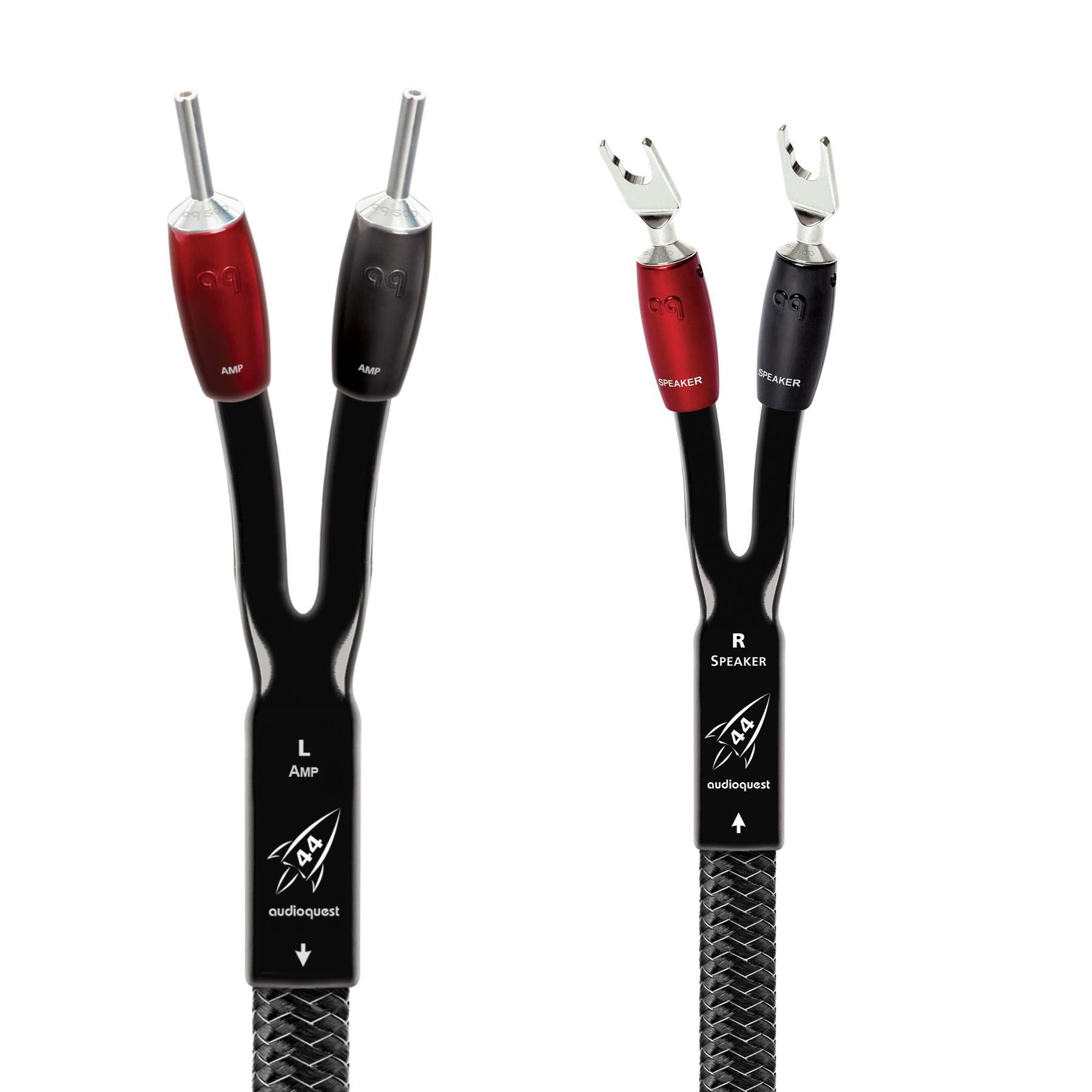 AudioQuest Rocket 44 High-Performance Speaker Cables - Premium Oxygen-Free Copper for Crystal Clear Audio - Perfect for Home Theater & Hi-Fi Sound Systems