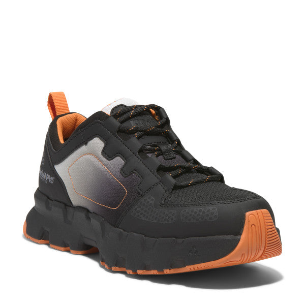 Timberland PRO Men's Powertrain EV Composite Toe Athletic Work Shoes - Lightweight Safety Shoes for Construction & Warehouse Workers - Black/Orange (TB0A66SKEEM) - Ideal for Industrial Jobs, Outdoor Work & Heavy Duty Activities