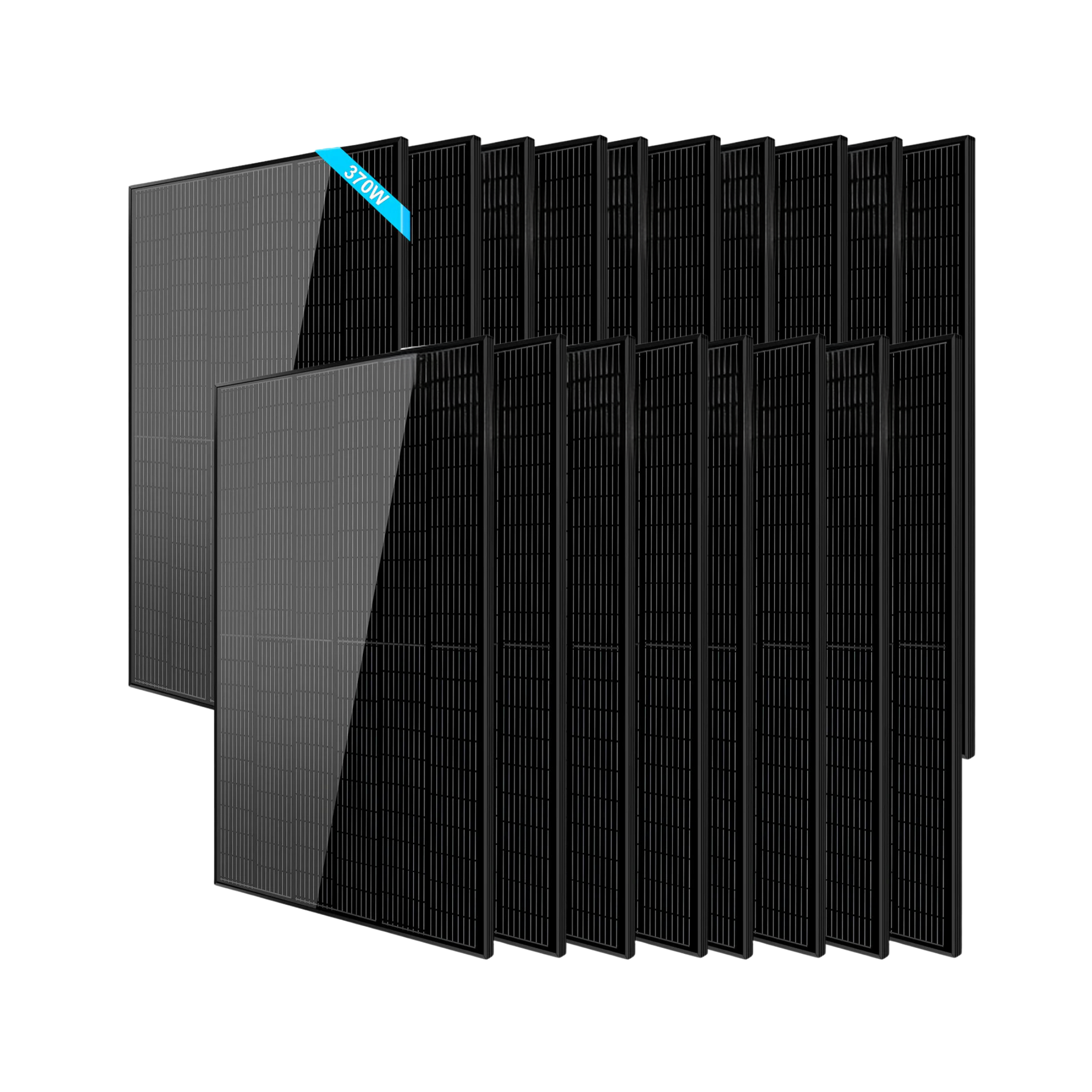 SunGoldPower 370W Monocrystalline Black PERC Solar Panel - High Efficiency 370 Watt Solar Module for Home, RV & Off-Grid Power Systems | Durable Weather-Resistant Design for Residential & Commercial Solar Projects