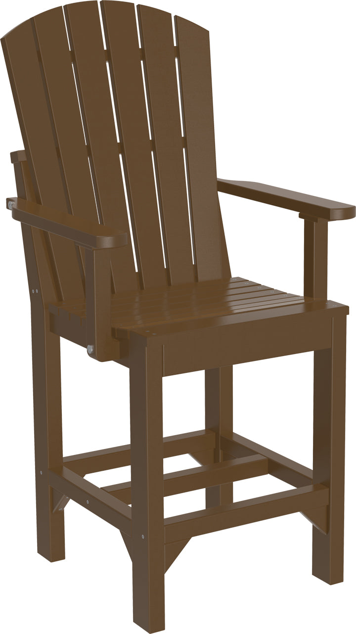 Premium Adirondack Arm Chair - Counter Height Bar Stool for Outdoor & Indoor Use - Perfect for Patio, Deck, Poolside, and Garden Relaxation
