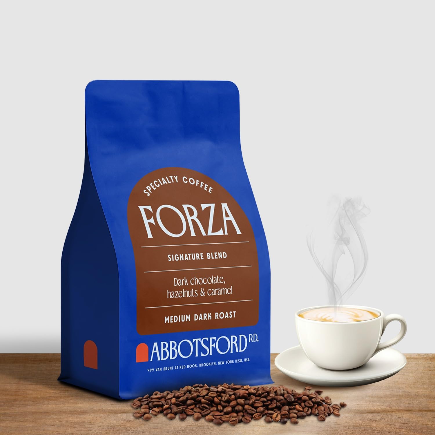 Forza Whole Bean Coffee - Medium Dark Roast with Bold Flavor Notes of Dark Chocolate, Hazelnut & Caramel | 12oz Freshly Roasted Specialty Coffee Beans | Perfect for Home Brewing, Office Use & Gifts
