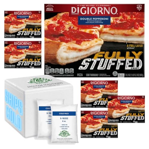 DiGiorno Frozen Pepperoni Fully-Stuffed Crust Pizza with Marinara Sauce - 31.2 oz (Pack of 6) | Family Size, Quick Dinner Solution, Party Snack, Game Night Essential