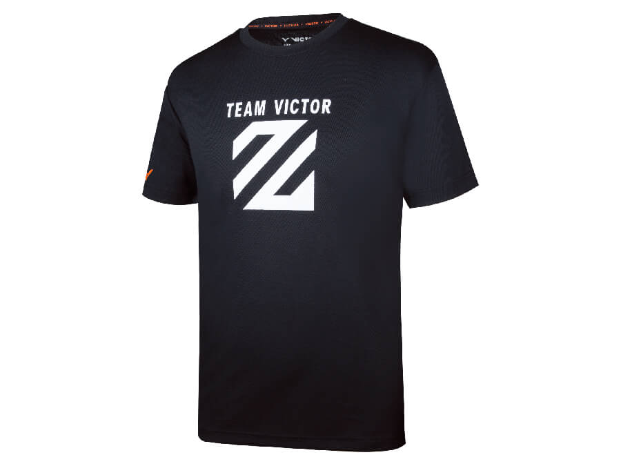 Victor T LZJ301 C Unisex Badminton T-Shirt - Breathable Quick-Dry Sports Shirt for Men & Women [Black] - Perfect for Badminton, Tennis, Gym Workouts & Casual Wear