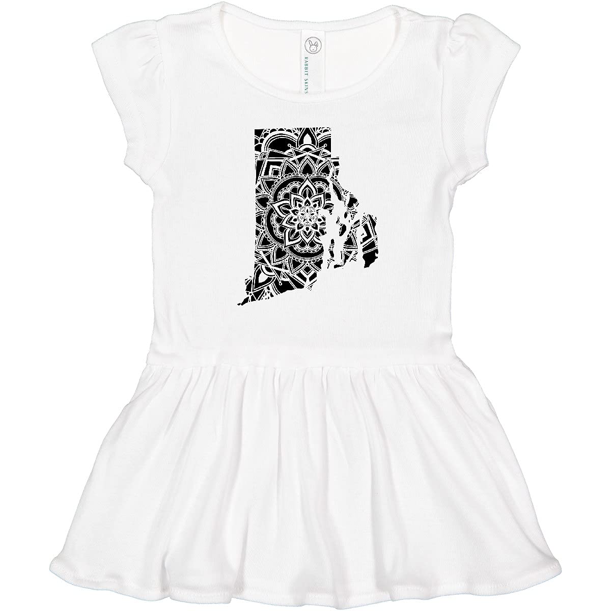 Inktastic Rhode Island Silhouette Mandala Print Toddler Dress - Cute & Comfortable Outfit for Girls, Perfect for Playdates, Parties & Casual Wear