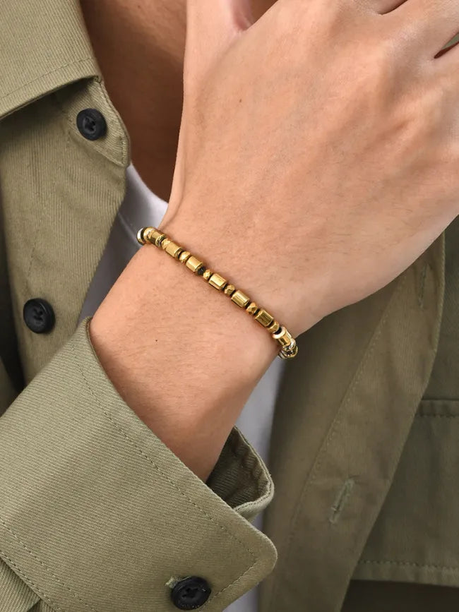 Hematite Gold Stone Bracelet for Men & Women - Healing Crystal Jewelry for Stress Relief & Positive Energy - Perfect for Meditation, Yoga & Everyday Wear