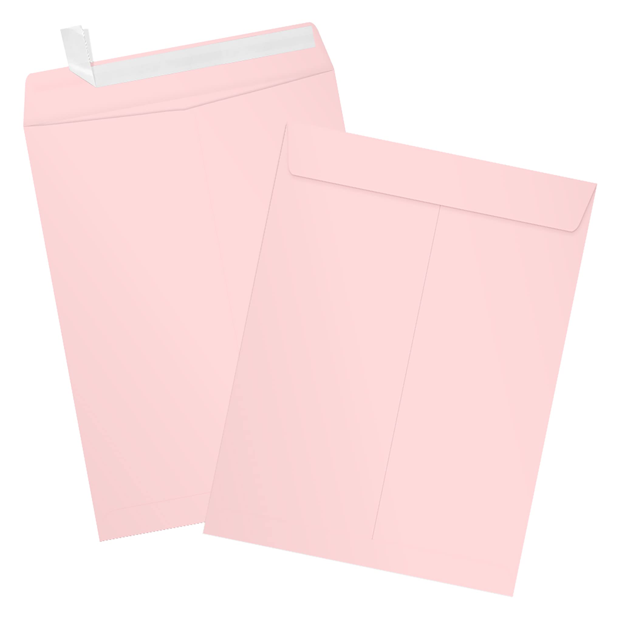 LUXPaper 9 x 12 Open End Envelopes - Self Seal, Candy Pink, 80lb Text Weight, Pack of 500 | Perfect for Wedding Invitations, Business Mailings & Greeting Cards