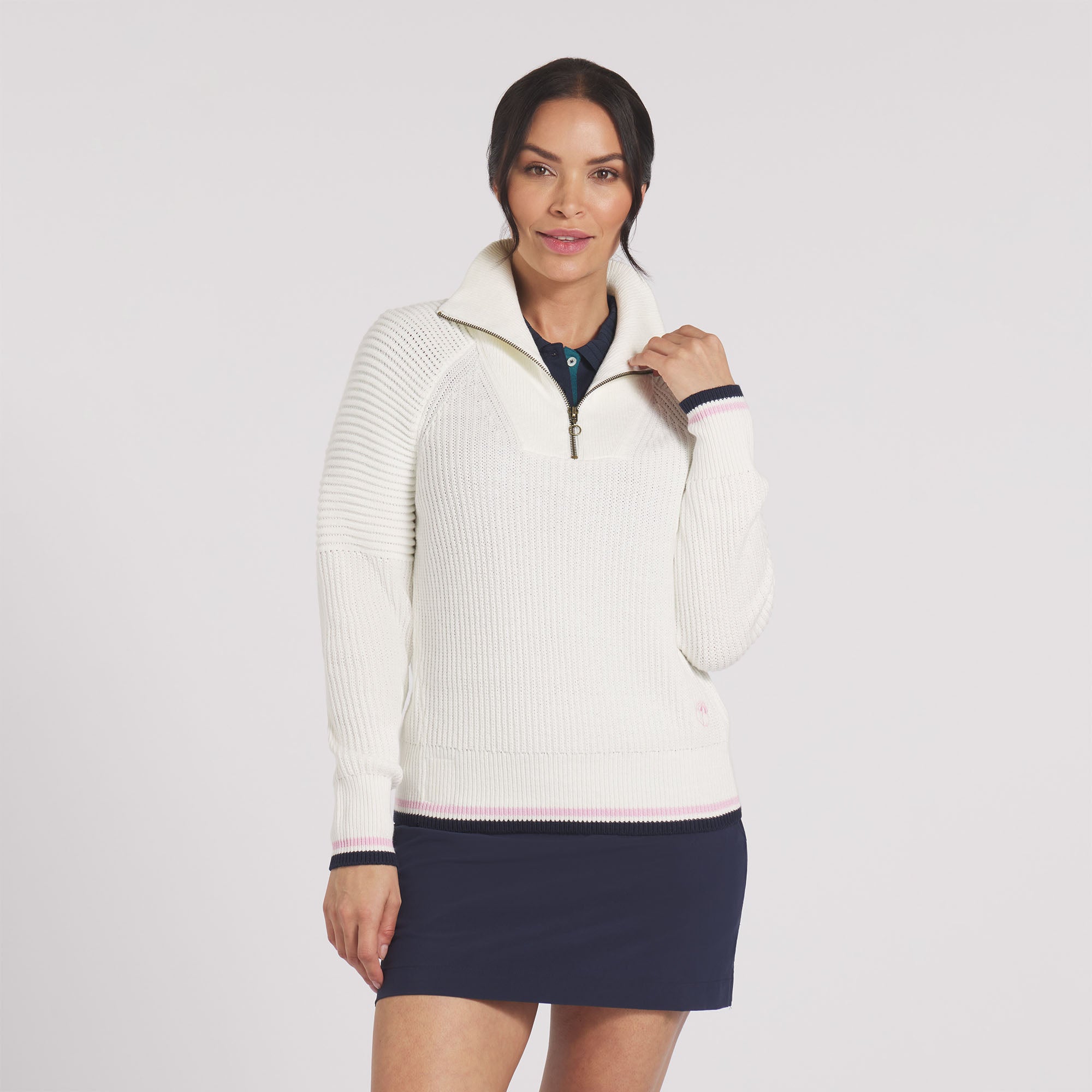 Women's AP Zip Golf Sweater - Lightweight & Breathable Pullover for Golfing & Outdoor Activities | Perfect for Golf Courses, Casual Wear & Layering
