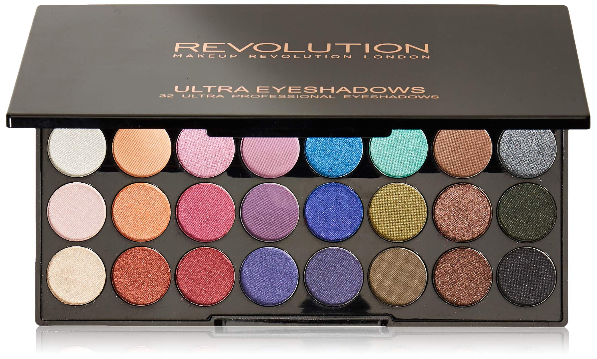 Makeup Revolution London 32 Color Mermaids Forever Eyeshadow Palette - Vibrant Long-Lasting Pigmented Shades for Day & Night Makeup Looks