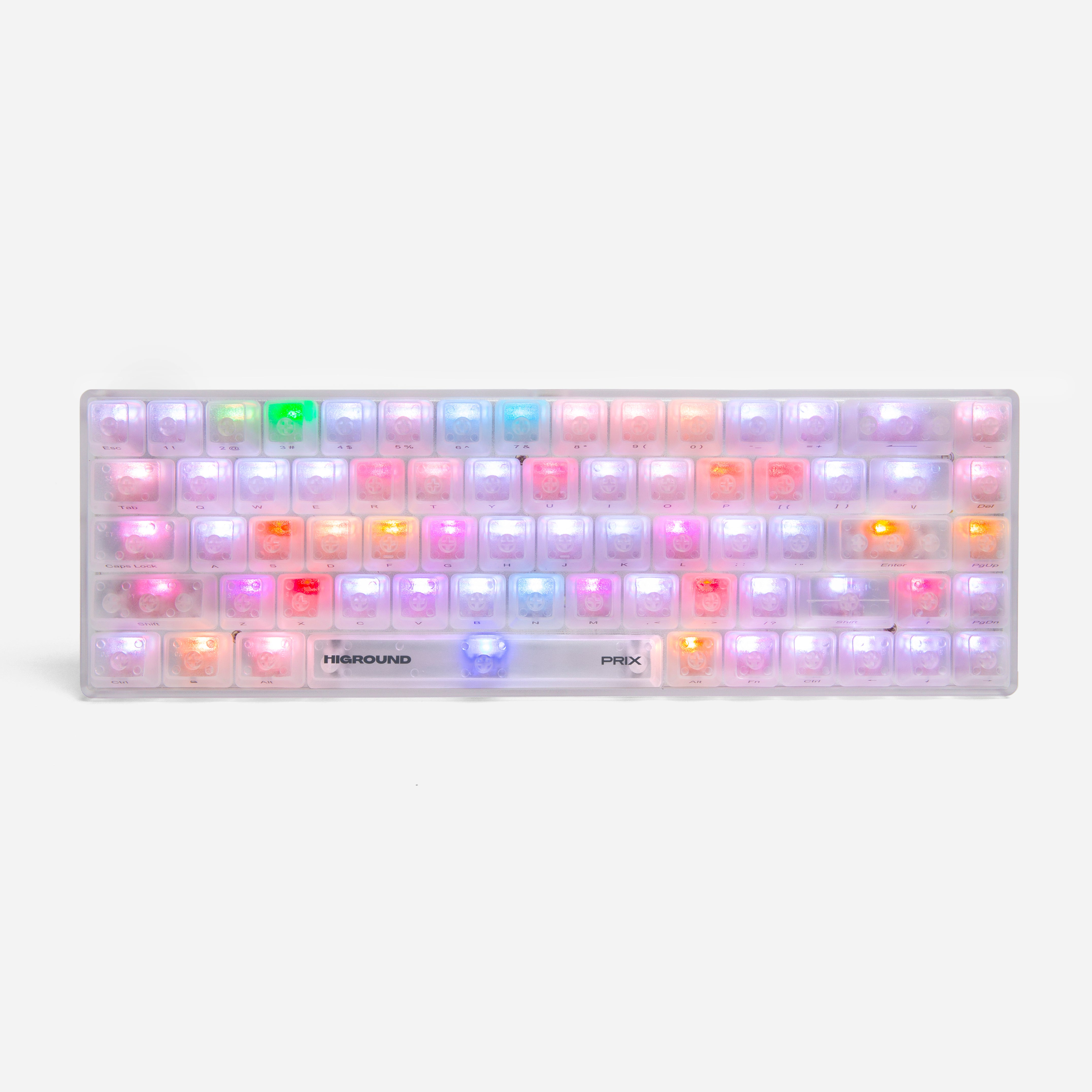 PRIX x Higround Silent Crystal Mechanical Keyboard - Ultra Quiet Gaming & Office Keyboard with RGB Backlight - Perfect for Esports, Typing & Work from Home