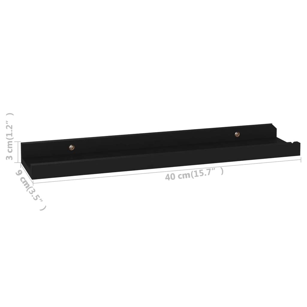 4-Pack Black Floating Wall Shelves 15.7x3.5x1.2 Inch - Modern Wall Mounted Display Ledges for Living Room, Bedroom, Office - Perfect for Books, Photos, Decor & Small Plants