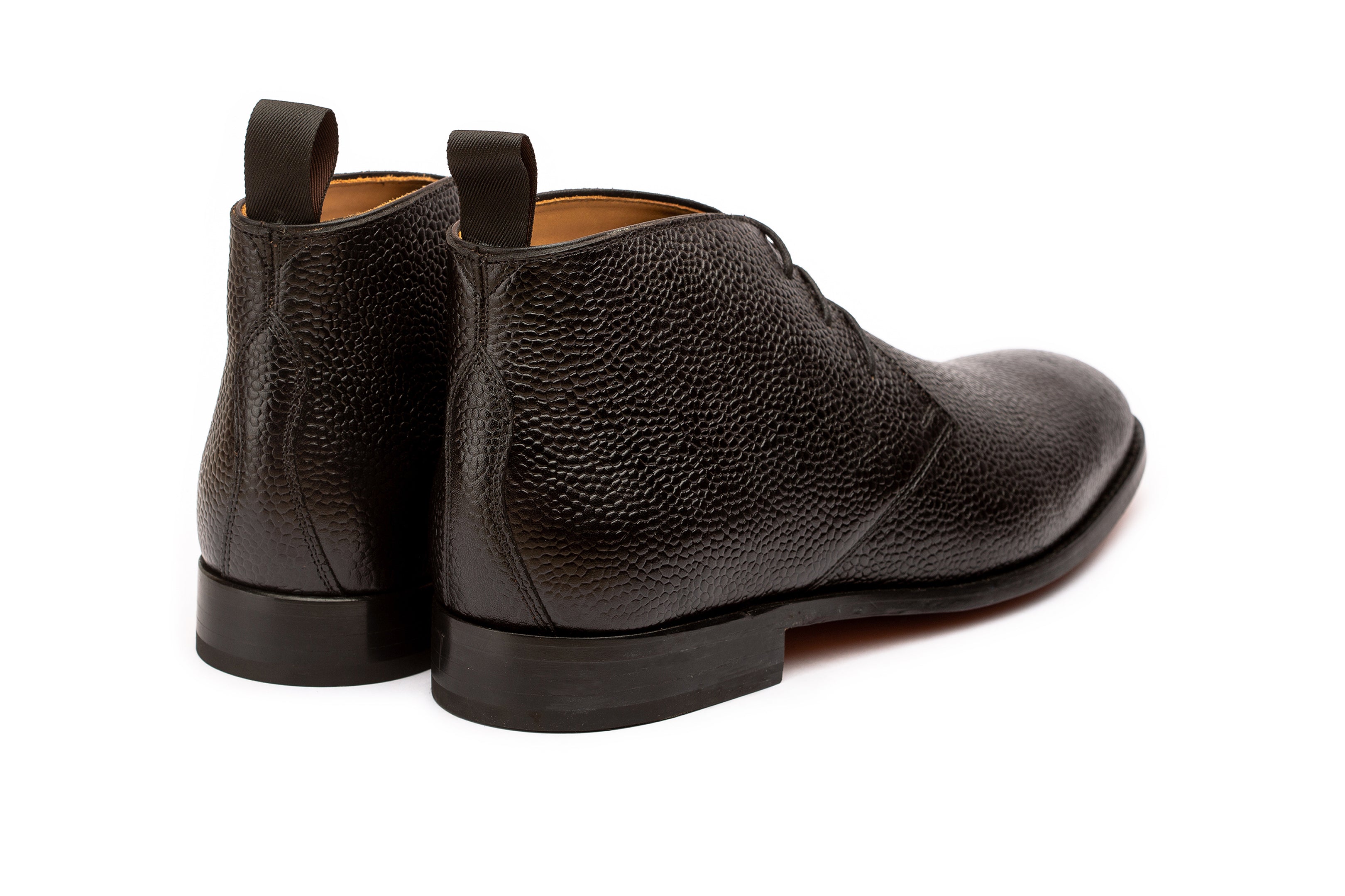 Men's Black Grain Leather Chukka Boots - Comfortable & Stylish Casual Shoes for Work, Travel & Outdoor Activities