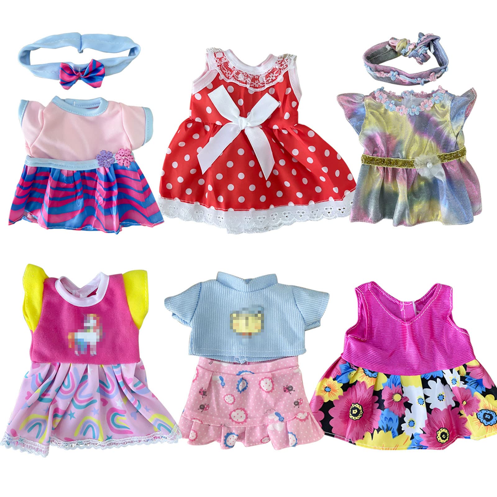 6 Sets Baby Doll Clothes for 10-12 Inch Dolls | Adorable Girl Doll Dresses & Outfits Accessories | Perfect for Pretend Play, Dress Up & Collecting