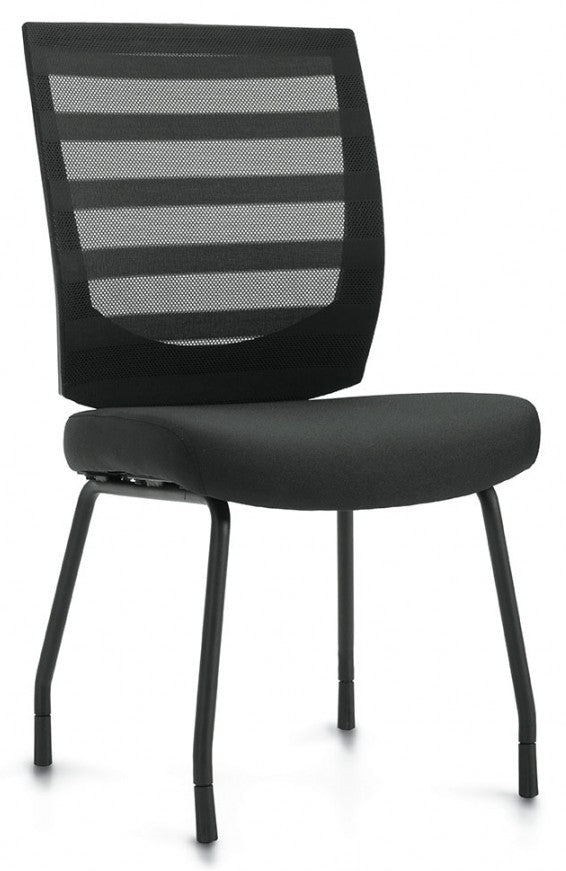 OTG10706B Armless Mesh Back Visitor Chair - Ergonomic Office Guest Seating for Comfortable Waiting Areas & Reception Rooms