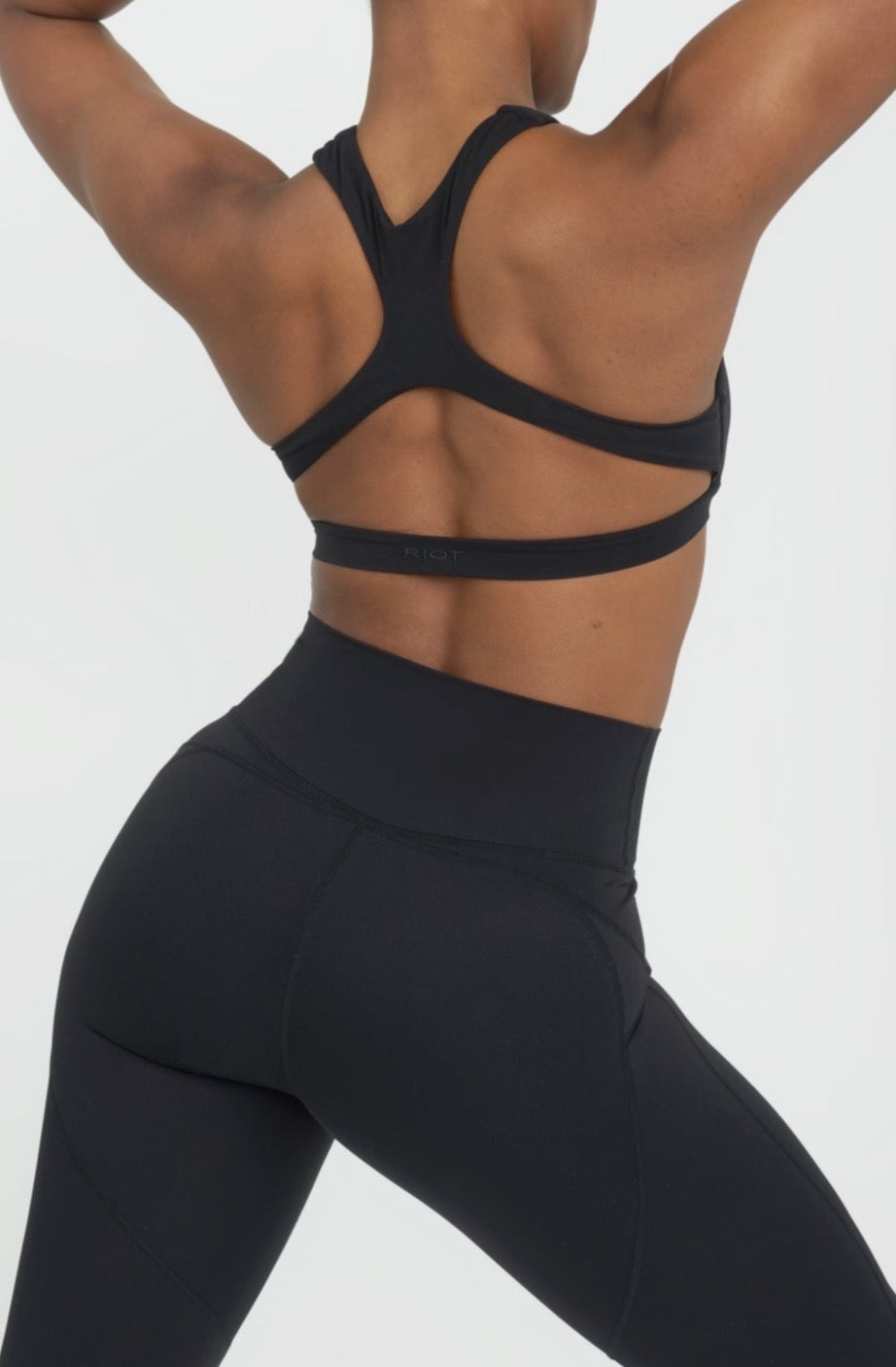 Bronx Cut Out Sports Bra for Women - High Support Workout Top - Black - Perfect for Yoga, Running & Gym