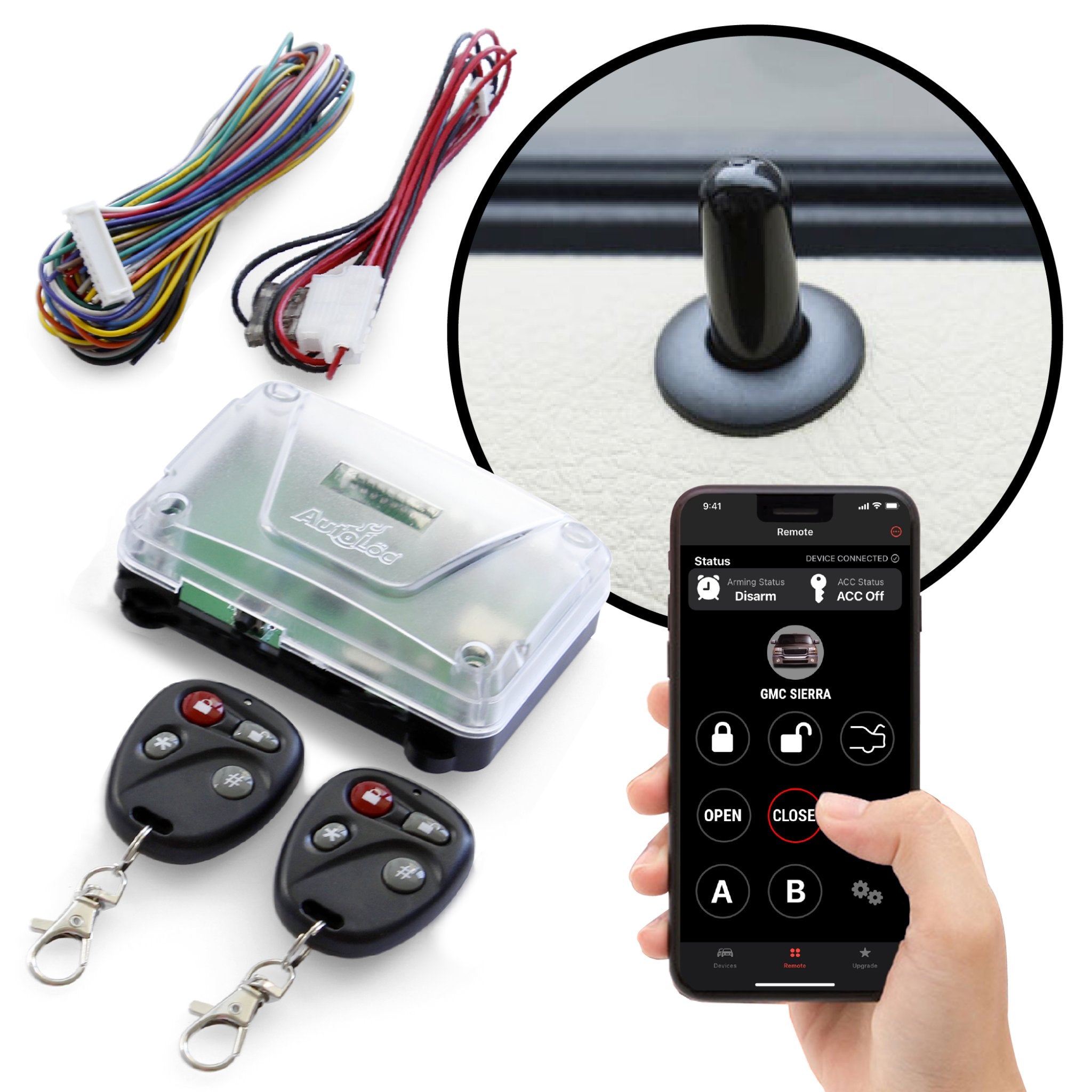 1903-1904 Buick Model B 8-Channel Keyless Entry System with 2 Remote Key Fobs - AutoLoc Remote Car Door Lock/Unlock Kit for Classic Car Security & Convenience - Perfect for Vintage Car Shows & Daily Driving