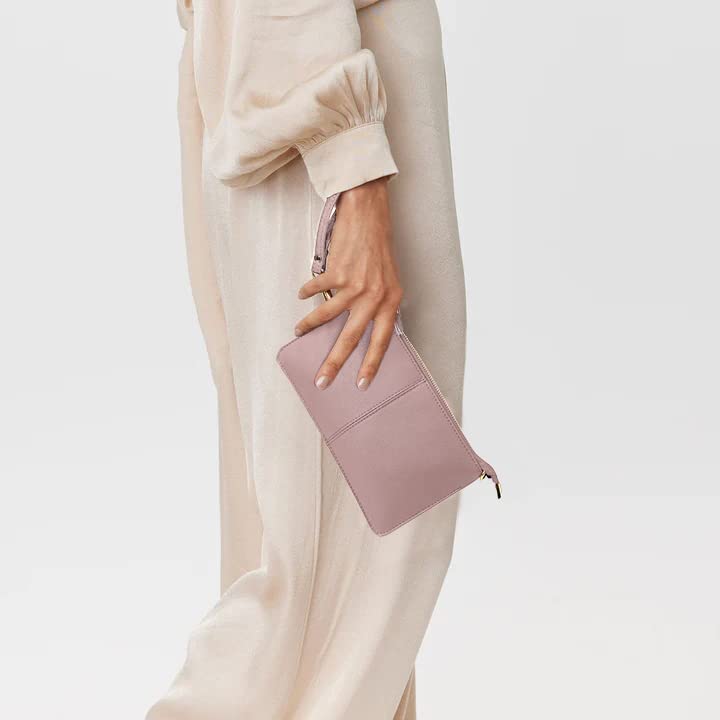 Uromee Genuine Leather Wristlet Wallet Clutch for Women - Crossbody Bag with Detachable Shoulder Strap - Perfect for Parties, Travel & Everyday Use