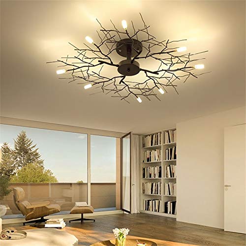Modern LED Ceiling Light - Nordic Tree Branch Design Iron Chandelier for Living Room & Bedroom (95cm/10LED) - Home Decor Lighting Fixture for Hotel, Clubhouse & Residential Spaces